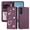 Darkpurple, variant on Decase for Samsung Galaxy A26 5G Shockproof Phone Case,Rhinestone Heart Flower Pearl PU Leather Card Holder Wallet Cover,Folio Flip Magnetic Closure Card Slots Cover,Rosegold