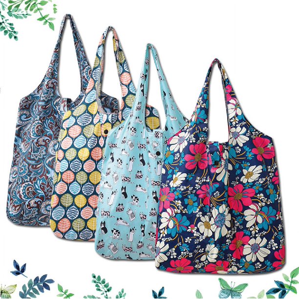 ZHAOCHENG bolsas de compras reutilizables, 6 piezas de bolsas de comestibles lavables, bolsa de compras plegable, bolsa de playa, bolsa de mano portátil, bolsa de comestibles grande para uso diario, a