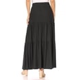 thumbnail image 3 of Women's Plus Size Tiered Ruffle Raw Hem Maxi Skirt, 3 of 4