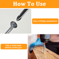 thumbnail image 2 of Self-Drilling And Self-Tapping Carbon Steel Galvanized Screws, Perfect For Various Materials Including Wood, Drywall, Metal, Plastic, And Indoor Use, 60 Pcs, 2 of 7
