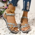 thumbnail image 3 of Rokment Ethnic Athletic Orthotic Walking Sandals for Women Bohemian Beach Comfortable Open Toe Ankle Strap Low Heel Dress Summer Shoes with Arch Support Brown Size 8.5, 3 of 6