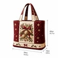 thumbnail image 2 of Women Large Capacity Christmas Handbag Star Bell Holly Pattern Printed Quilted Tote Bag for Shopping and Weekend Trips, 2 of 7