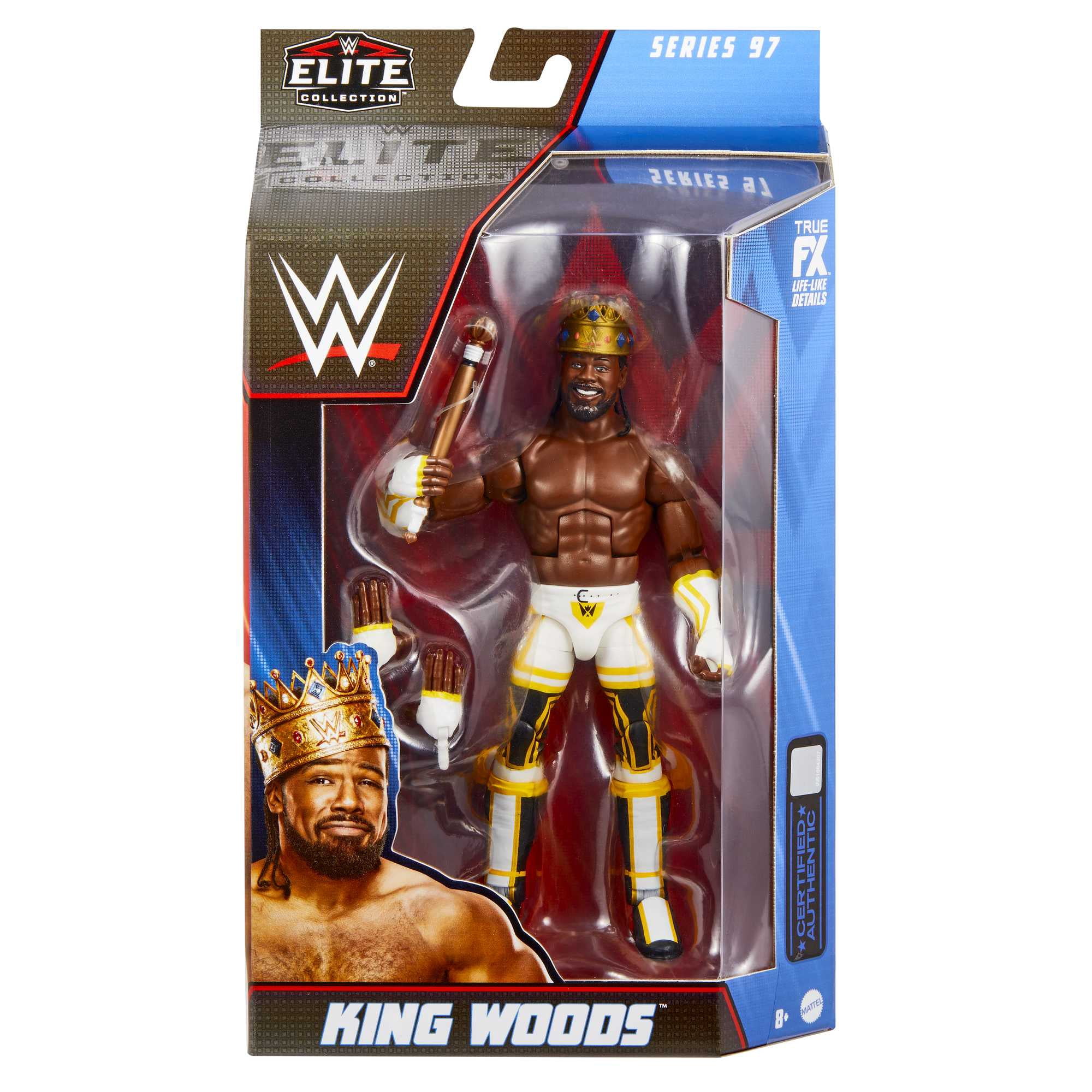 WWE Elite Collection King Woods Action Figure with Accessories, Posable Collectible (6-inch)