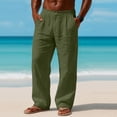thumbnail image 3 of Men's Sports Casual Jogging Trousers, Lightweight Straight Leg Hiking Pants for Outdoor, Gym and Daily Wear,Army Green,L, 3 of 7