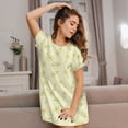 thumbnail image 3 of Balery Green Pears Camisón de manga corta con cuello redondo para mujer, cómodo y elegante., 3 of 6
