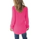 thumbnail image 3 of Mujeres Pullover Túnica Tops Casual Fluffy High Low Sweaters Cuello redondo Color sólido Manga larga Camisas de longitud media para damas jóvenes S-5XL Tallas grandes, 3 of 3