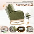 thumbnail image 6 of FFH Rocking Chair Nursery, Tufted Accent Rocker Chair, Upholstered Armchair with Adjustable Footrest, Side Pocket, High Backrest, Padded Seat, Polyester Blend (Retro, Cyan), 6 of 10