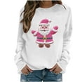 thumbnail image 6 of Aobny Shirts for Women Trendy Long Sleeve Christmas White Sweatshirt Pullover Crew Neck Pullover Santa Gym Clothes,M, 6 of 6