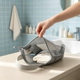 thumbnail image 4 of Hyknon Mesh Toiletry Tote Bag, Quick Drip Breathable Beach Mesh Crossbody Bags Carry Pouch with Zipper Top, Portable Makeup Bag Handbag for Bathroom Storage Gym Showers Trips Travel Toiletries, Gray, 4 of 6