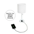 thumbnail image 4 of Simple Designs 19.5" 2-Pack Stick Table Lamp Set with Charging Outlet, White Shades, 4 of 9
