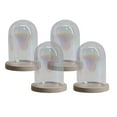 thumbnail image 3 of 4 piezas de campana de cristal transparente con forma de campana, contenedor para flores con base Marrón claro, 3 of 9