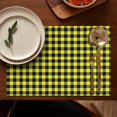 thumbnail image 5 of Yellow Black Checkerboard Checkered Pattern Summer Placemats Table Placemats Set Of 4-Linen Kitchen Washable Placemats Table Mats 11.8"x17.7" Non-Slip Heat Resistant, 5 of 6