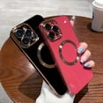 thumbnail image 3 of for iPhone 12 Pro Case, [Compatible with MagSafe] Magnetic Luxury Plating Gold Cover Built-in Camera Lens Protector Shockproof Protective Slim Phone Case,Blue, 3 of 9