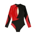 thumbnail image 4 of Zaldita Kids Girls Gymnastics Leotard Long Sleeve Shiny Rhinestone Dance Bodysuit One Piece Athletic Red 8, 4 of 5