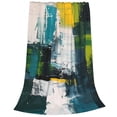 thumbnail image 2 of Balery Abstract Brushstrokes Green Blue Manta de Felpa Suave y Acogedora – Cobija de Franela Aterciopelada para Cama, Lavable y Cálida para Sofá, Mascotas, Transpirable-50"x40", 2 of 7