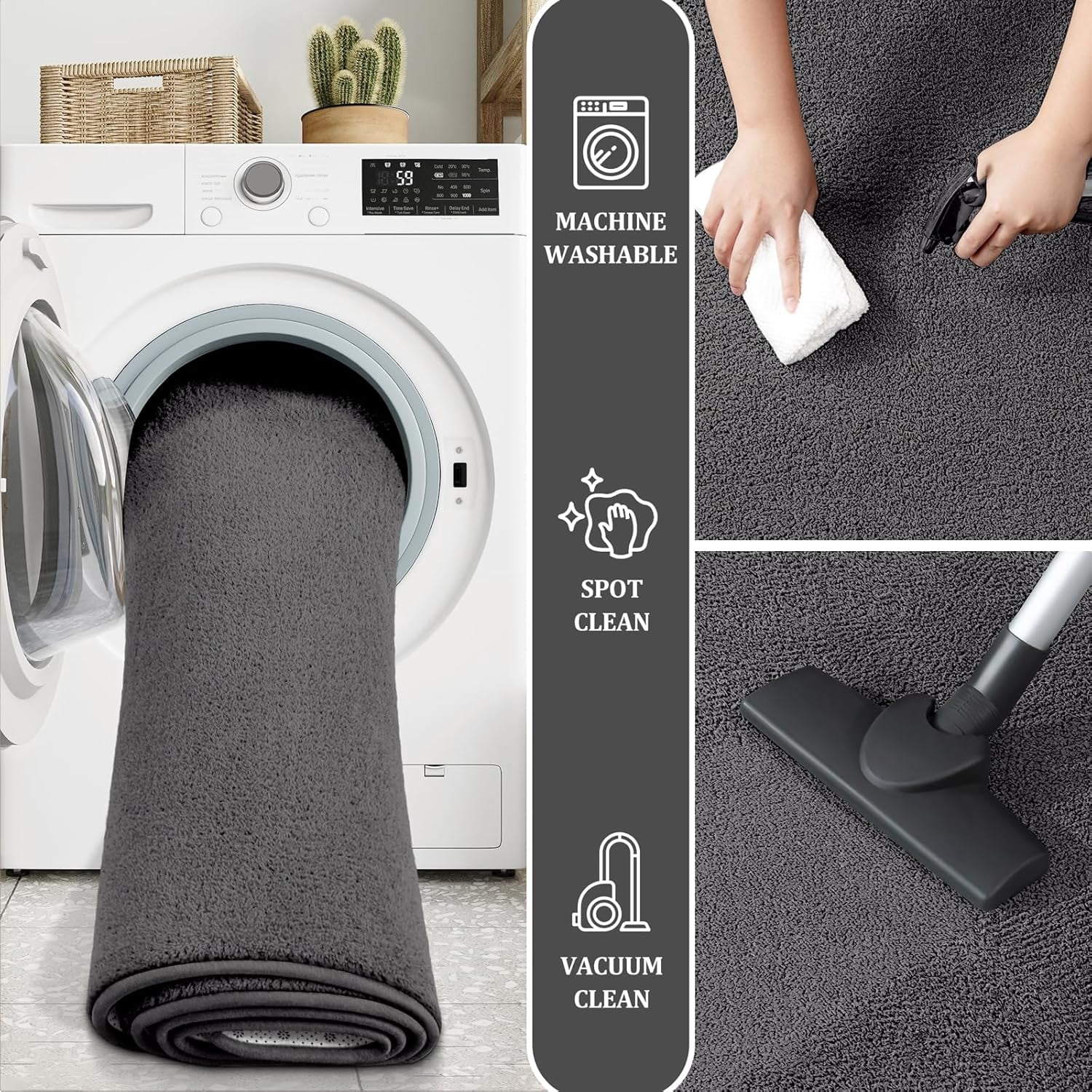 Arogan Soft Low Pile Rug Modern Area Rugs for Bedroom Living Room,Suitable for Boys Girls Teenagers and Adults with Super Soft Touch , Dark Gray , 4' x 6'