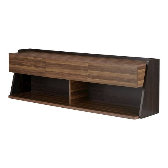 Furniture of America Taren Contemporary Wood 70-Inch TV Stand in Light Walnut