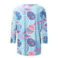 thumbnail image 4 of Daisyyozoid Chandail en Molleton Drôle de Pâques pour Femmes Mode Imprimé Manches 3/4 Blouse Col Rond Hauts Décontractés, 4 of 5