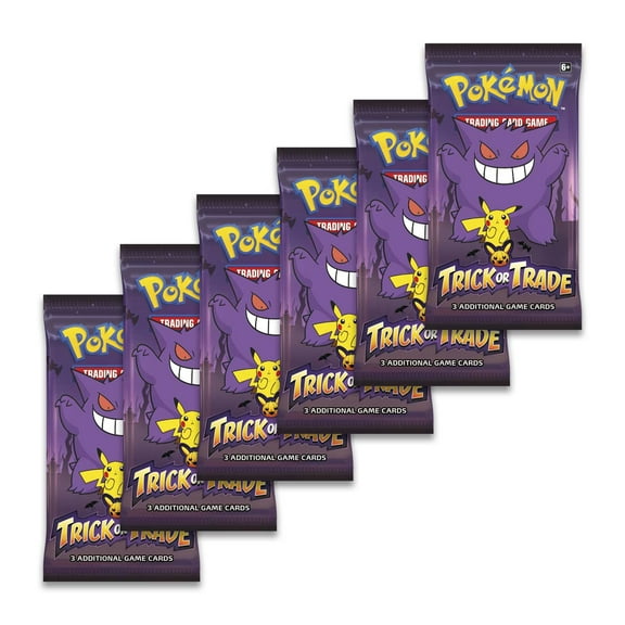 Pokemon 2022 Halloween Trick or Trade LOT of 6 BOOster Packs (3 Cards Per Pack (Great for Trick or Treating Hand Outs!))