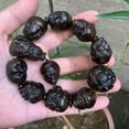 thumbnail image 3 of Agarwood Eighteen Arhats Pure Handmade Double-sided Carved Buddha Bead Bracelet, 3 of 6