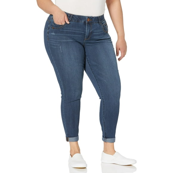 Democracy womens Plus Size "Ab"solution Ankle Skimmer Jeans, Indigo, 22 US