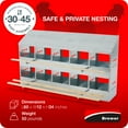 thumbnail image 3 of Brower Galvanized Steel 10 Hole 50 Bird Poultry Nest Chicken Brooding Box, 3 of 11