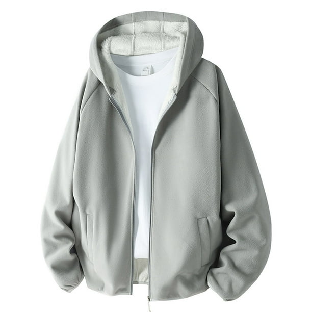 pstuiky manga larga para hombre, Chaqueta tipo cárdigan de polar con cremallera y capucha de manga larga para hombre top de hombre xl