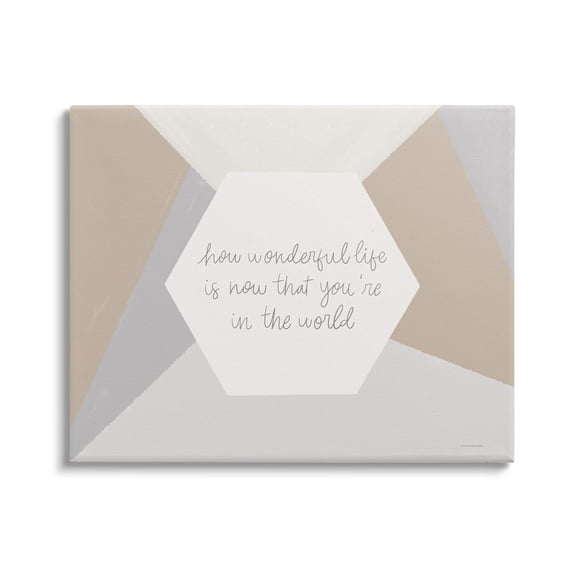 Stupell Industries How Wonderful Life Is Nursery Graphic Art Gallery Wrapped Canvas Print Wall Art, Design by Lady Louise Designs