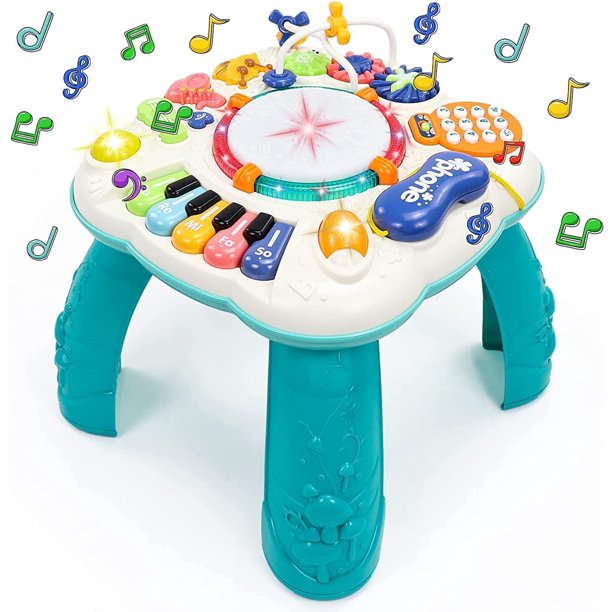 Mesa de actividades para bebés 6 en 1: juguetes infantiles, juegos para niños y niñas de 1, 2 y 3 años, mesa musical de actividades para bebés.