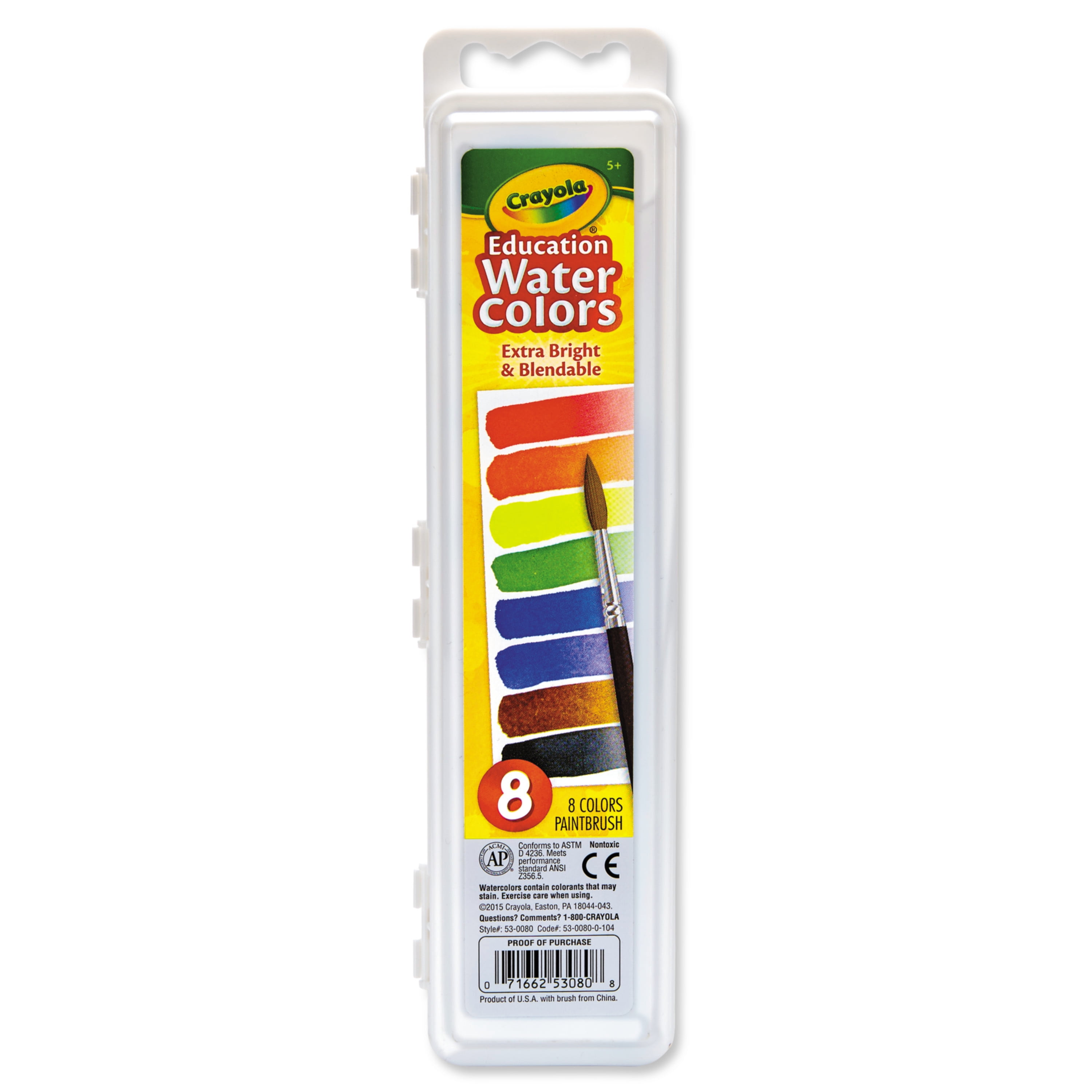 Crayola Educational 3.5 oz Multi-color Matte Watercolor Art Paint (9 Pieces)