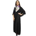 thumbnail image 4 of Bimba Women's Pom Pom Bell Sleeves Casual Black Loose Maxi Dress With Scarf - 14, 4 of 5