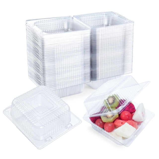 Contenedores para alimentos Evnlo, paquete de 100, tipo clamshell de plástico transparente