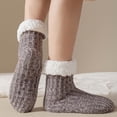 thumbnail image 4 of Yuanlong Womens Crew Slipper Socks Lined Non Floor Socks With Grips Thick Warm Winter Indoor Cozy House Socks, 4 of 5