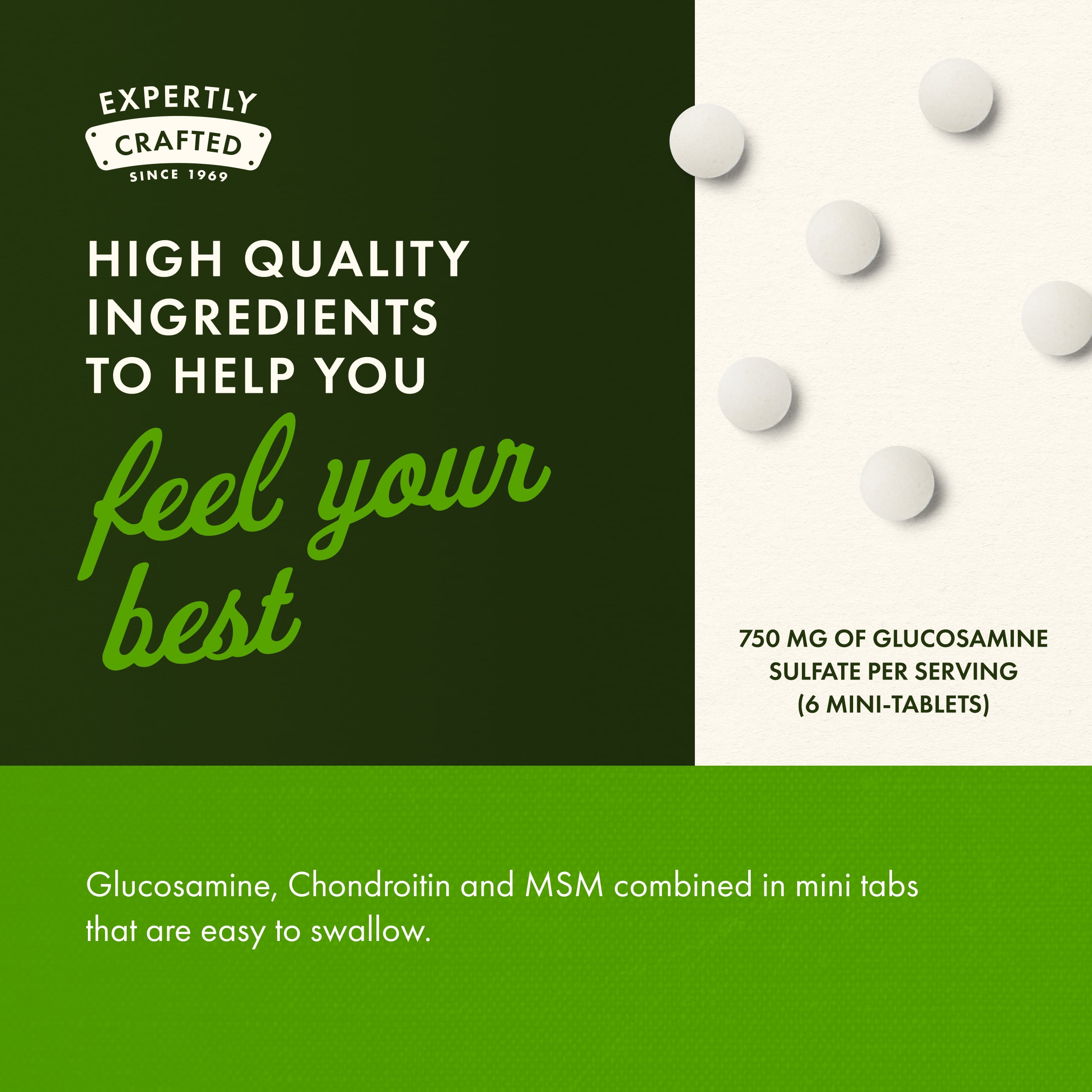 Swanson Dietary Supplements Glucosamine, Chondroitin & MSM Mini Tablet 360ct