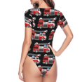 thumbnail image 4 of Fotbe Women Short Sleeve Bodysuit Round Neck Fire And Rescue Truck Bodysuit For Women Round Neck Scoop Neck Long Sleeve Stretch Tops Jumpsuit-X-Large, 4 of 9