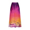 thumbnail image 5 of WXLWZYWL Womens Halloween Dress Plus Size Halloween Candy Corn Cones Women Printed Elastic Waistband Pleated Pocket Skirt with Mid Calf Skirt, 5 of 5