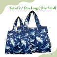 thumbnail image 6 of Wrapables Large & Small Foldable Tote Nylon Reusable Grocery Bags, Set of 2, Great White, 6 of 8
