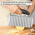 thumbnail image 2 of Large Crinkle Cutter French Fry Cutter, Large Wave Slicer Potato Wavy Chopper, Stainless Steel Vegetable Crinkle Cutting Onion Chopping Tool with Handle for Cucumber, Kitchen Dicer Gadgets, 2 of 10