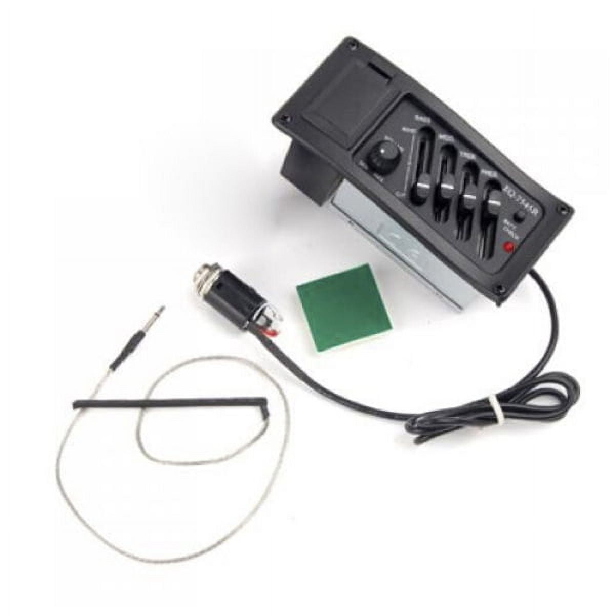 Masteelf 3pcs EQ-7545R 4 Bands Acoustic Guitar Piezo Pickup Preamp Amplifier Equalizer Tuner (Black)