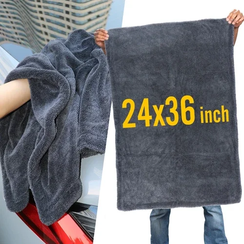 Microfiber Car Drying Towel Extra Large Detailing Cleaning Cloth 36X24'' 1500Gsm