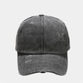 thumbnail image 2 of beishanbush Visors Men and Women Casual Old Fashioned Washing Water Hole Grinding Edge Baseball Cap Peaked Cap Black, 2 of 3