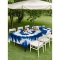 thumbnail image 2 of Rectangle Outdoor Tablecloth With Umbrella Hole And Zipper– Abstract Explosion Tie Dye Waterproof Patio Table Cover for Party, Picnic, Backyard, 54"x80" , Blue White, 2 of 8
