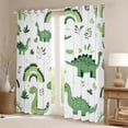thumbnail image 2 of Feelyou Forest Dino Wildlife Curtains Pack of 2 (42x84 Each) for Kids, Cartoon Rainbow Curtains Blackout, Olive, 2 of 6