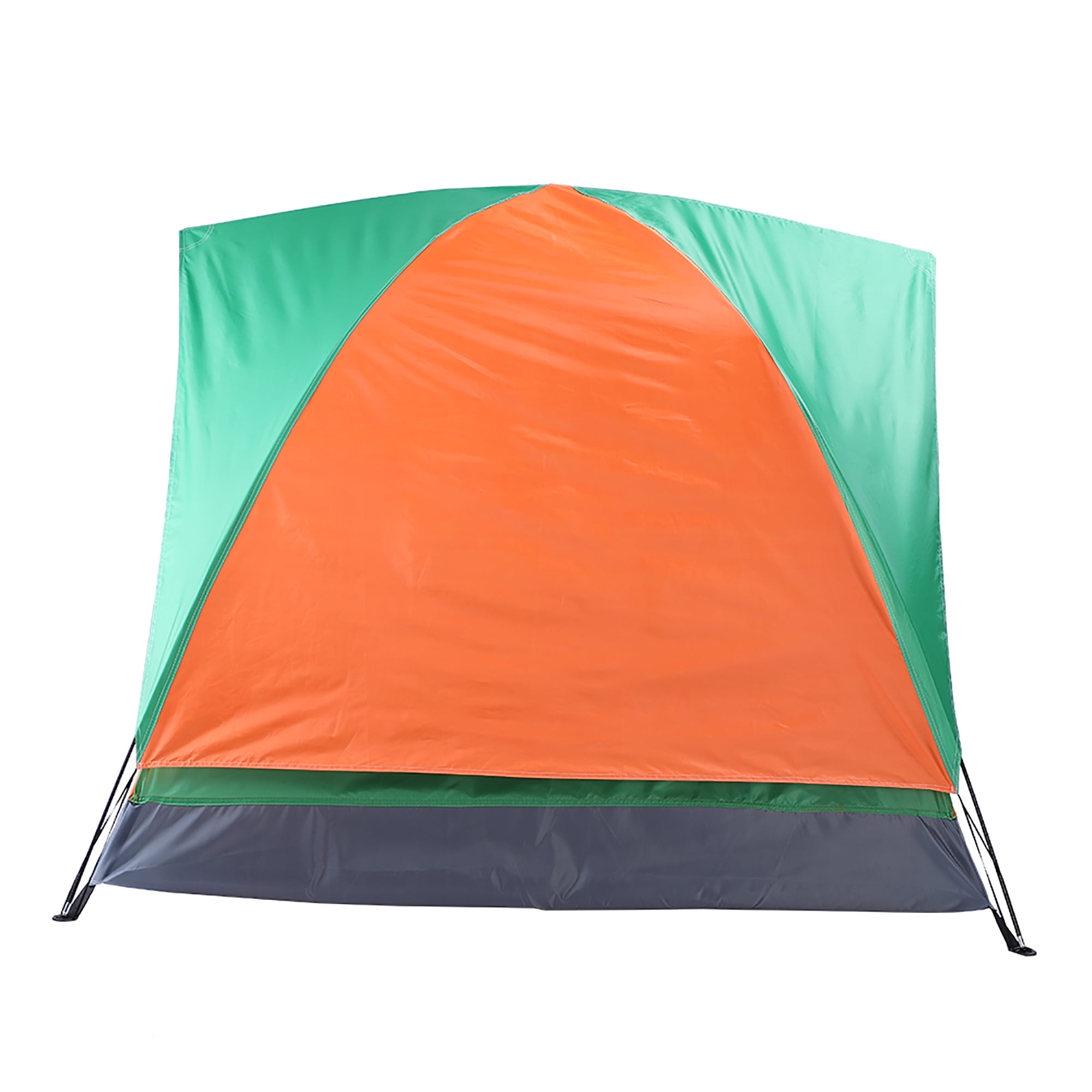 Lowestbest 2-Person Dome Tent with Double Door, Easy Set Up Camping Tent, Orange & Green