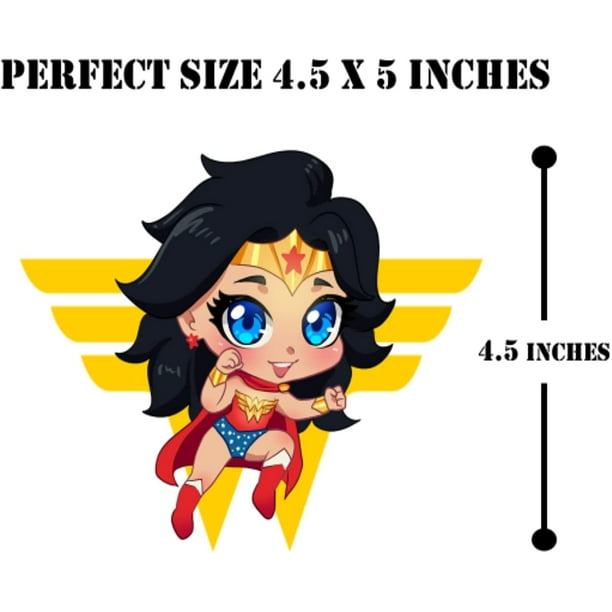New Super Cute DC Comic Inspired Baby Girl Wonder Woman Anime Superhero  Goddess Princess Girl Girl Super hero Sticker for girls for Window Laptops