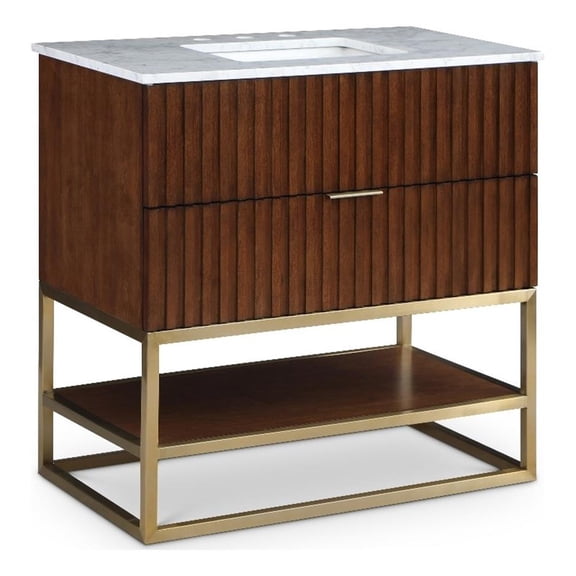 Meridian Furniture Monad Walnut Bathroom Vanity
