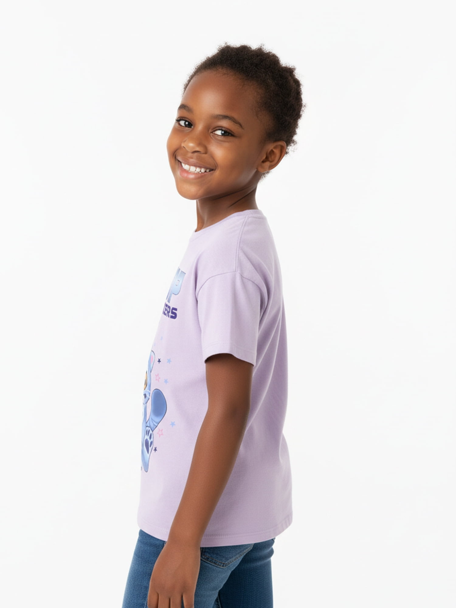 KPop Demon Hunters Girls Derpy Graphic Tee with Short Sleeves, Sizes 4-16