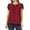 Burgundy, variant on Women's Casual Petal Sleeve Blouse with Ribbon Tie and Keyhole Neckline