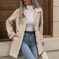 thumbnail image 6 of Womens Pea Coat Notched Lapel Collar Single Breasted Fall Winter Trendy Casual Wool Blend, 6 of 8