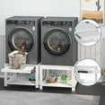 thumbnail image 7 of Garvee 29-Inch Washer Dryer Pedestal with Pull-Out Shelf, Anti-Vibration Storage Base, 800LB Capacity, White, 7 of 7